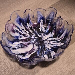 Elegant Purple and Blue Resin Bowl